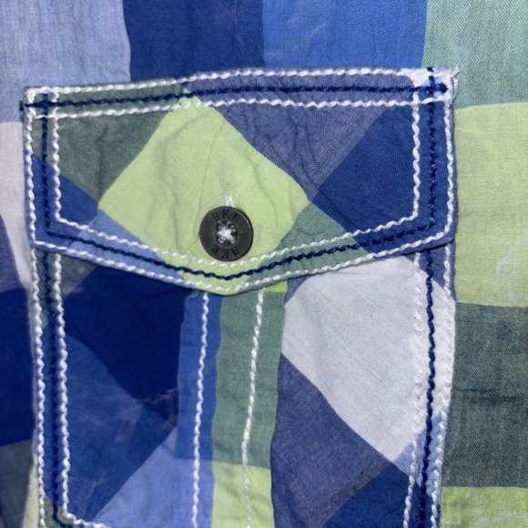 BKE Mens Shirt Gun Metal Buttons Athletic Fit Long Sleeve Large Plaid Sz XL - Picture 3 of 13